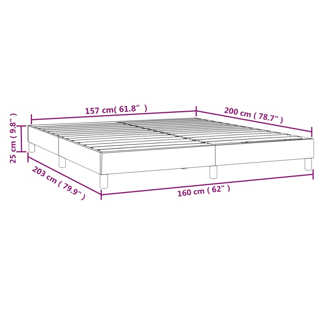 vidaXL Rúmgrind Svört 160x200 cm Efnisáklæði