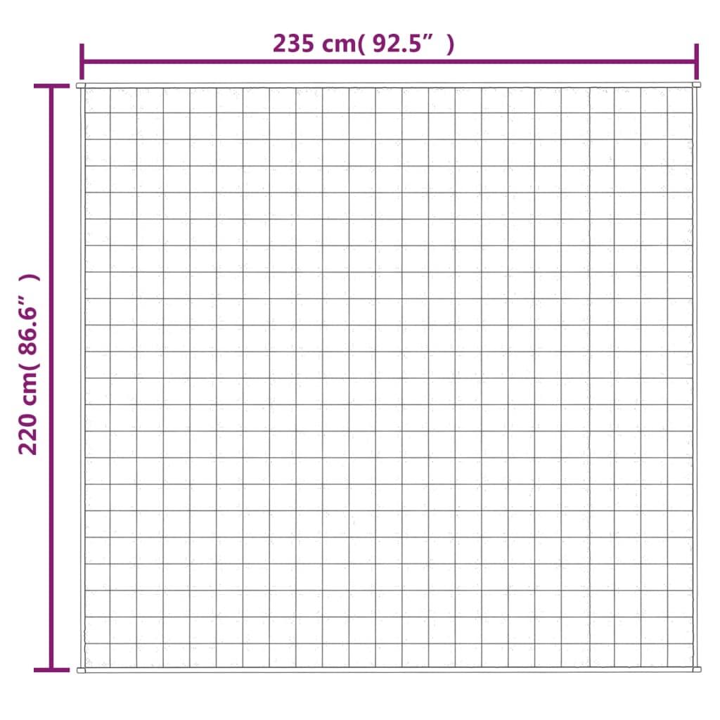 vidaXL Þyngdarteppi Rjómahvítt 220x235 cm 15 kg Efni