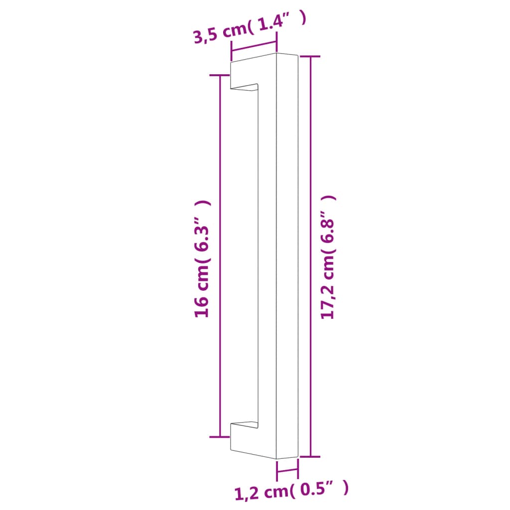 vidaXL Skápur Handföng 10 stk Svart 160 mm Ryðfrítt stál