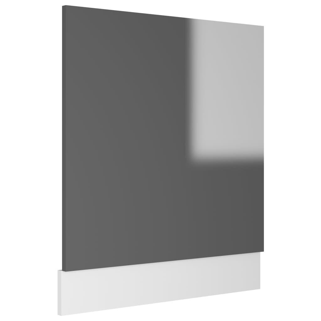 802569 vidaXL Dishwasher Panel High Gloss Grey 59,5x3x67 cm Chipboard