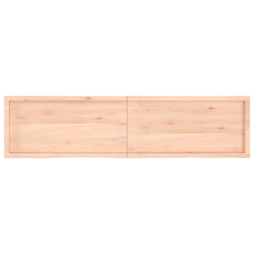 vidaXL Borðplata 200x50x(2-4) cm Ómeðhöndluð Gegnheil Eik