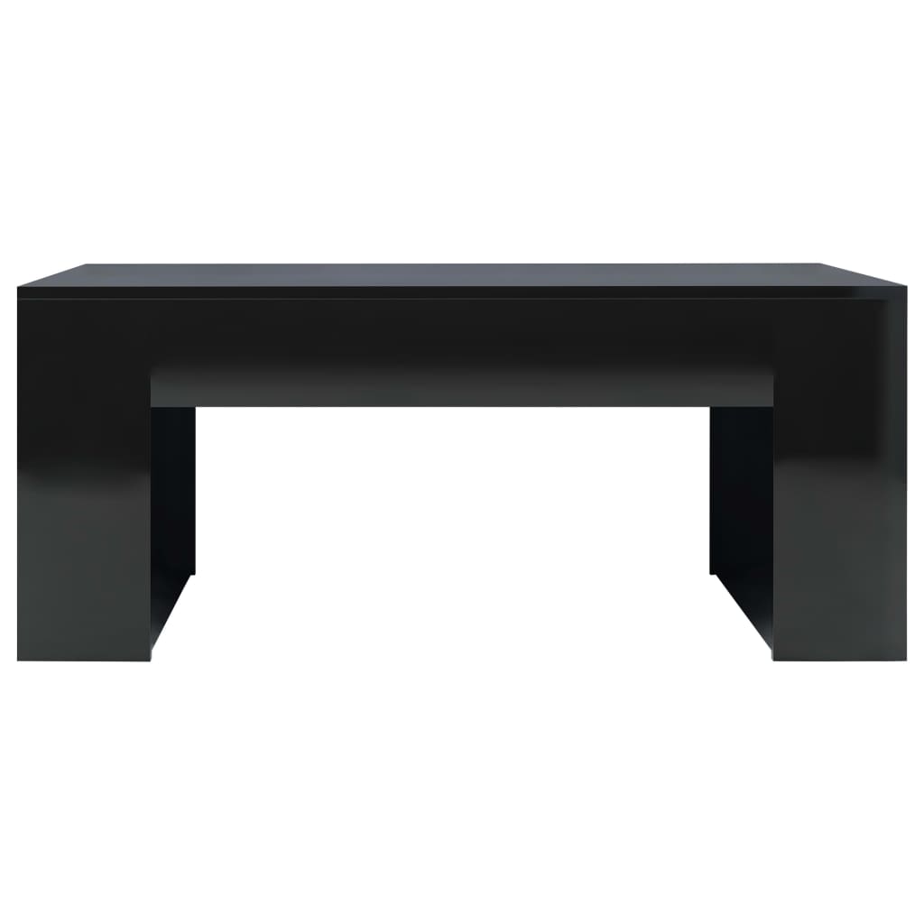 802118 vidaXL Coffee Table High Gloss Black 100x60x42 cm Chipboard