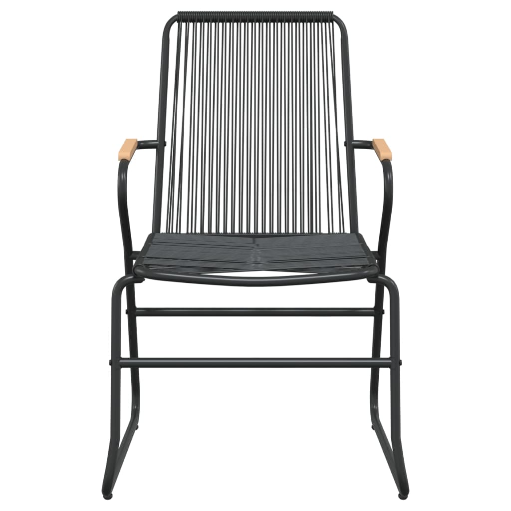 vidaXL 5 Parta Garðborðstofusett Svart PVC Rattan