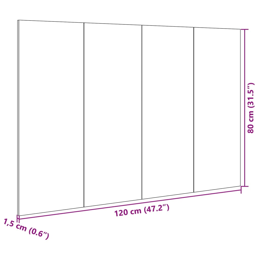 vidaXL Rúmgaflinn með Skápum Sonoma Eik 120 cm Samsettur Viður