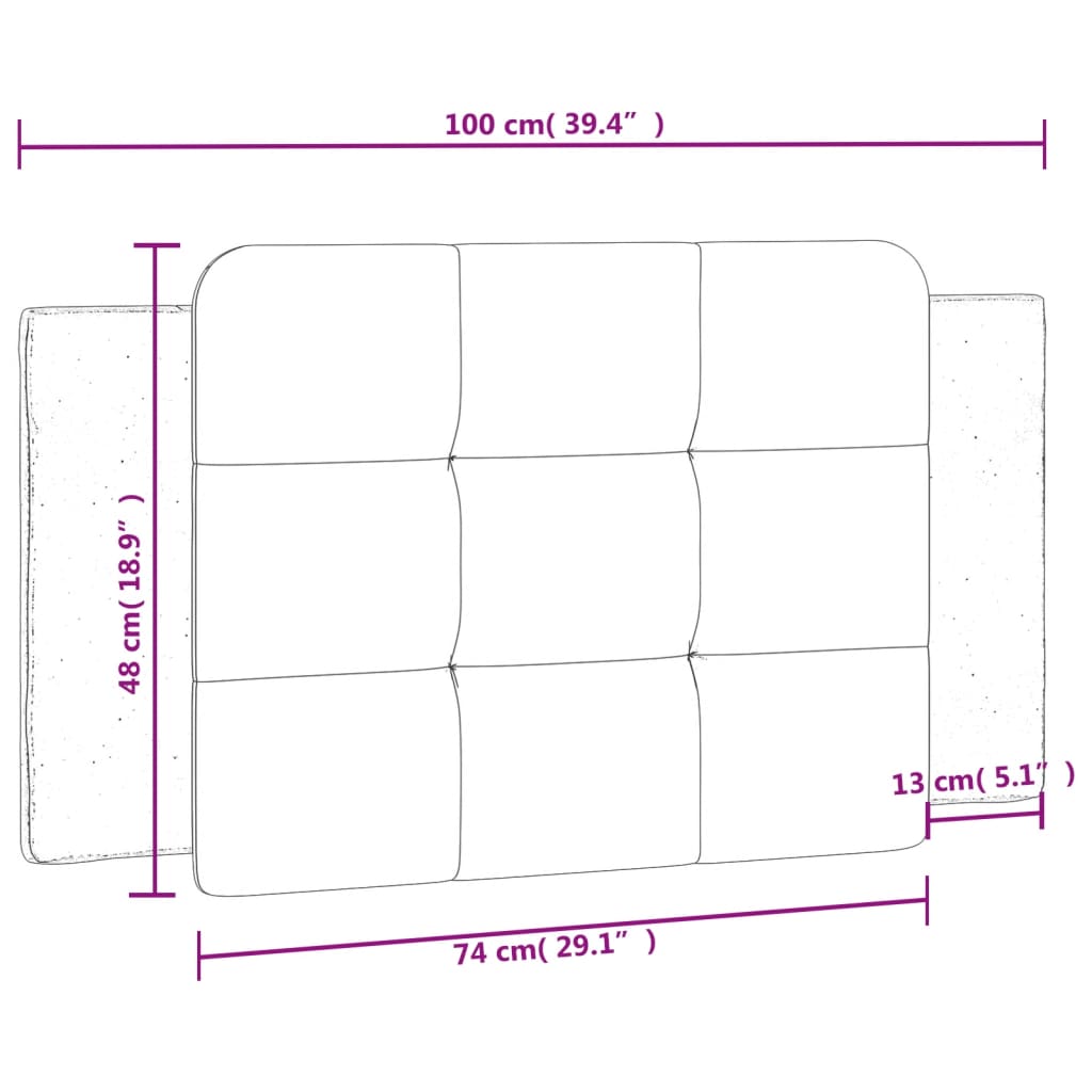 vidaXL Höfðagaflspúði Hvítur og Svartur 100 cm Gervileður