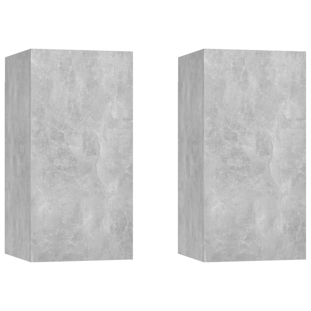 803335 vidaXL TV Cabinets 2 pcs Concrete Grey 30,5x30x60 cm Chipboard