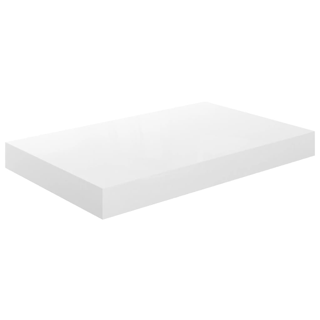 vidaXL Vegghengdar Hillur 2 stk. Háglans Hvítar 40x23x3,8 cm MDF