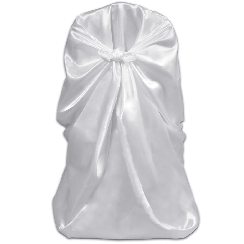 241184 6 pcs White Chair Cover for Wedding Banquet