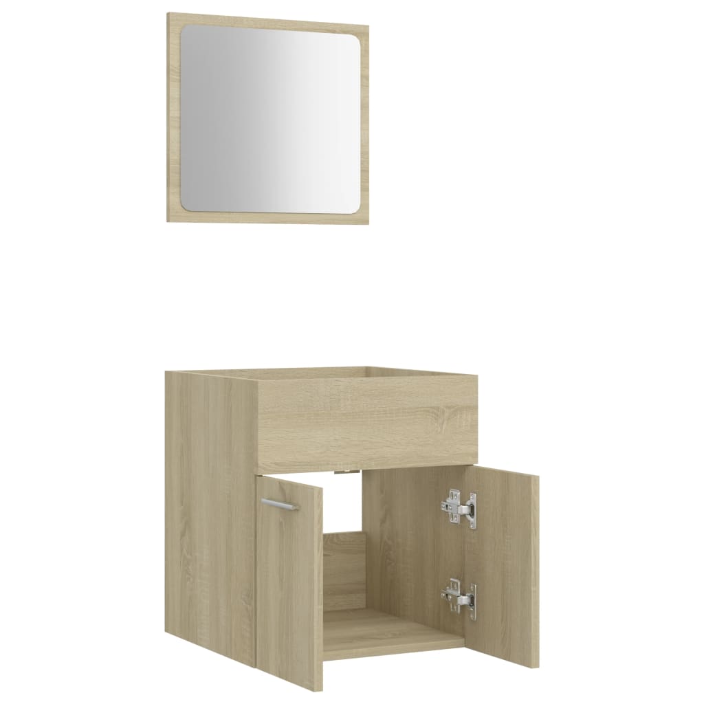 804776 vidaXL 2 Piece Bathroom Furniture Set Sonoma Oak Chipboard