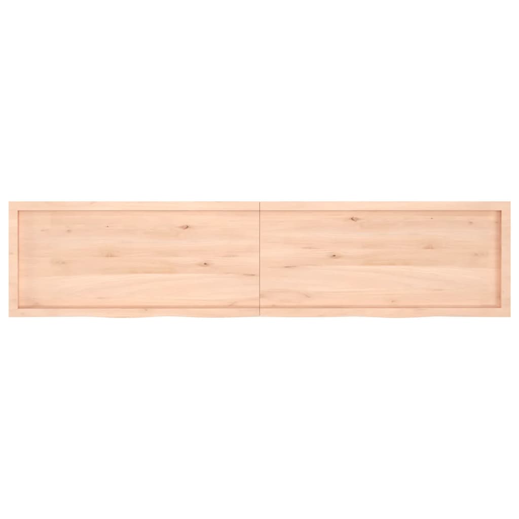 vidaXL Baðherbergisborðplata 220x50x(2-4) cm Ómeðhöndlaður Viður