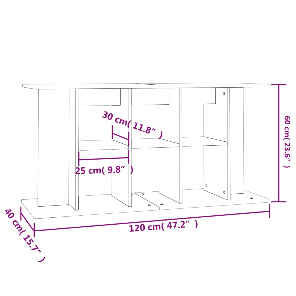 vidaXL Fiskabúrsstandur Hvítur 120x40x60 cm Samsettur viður