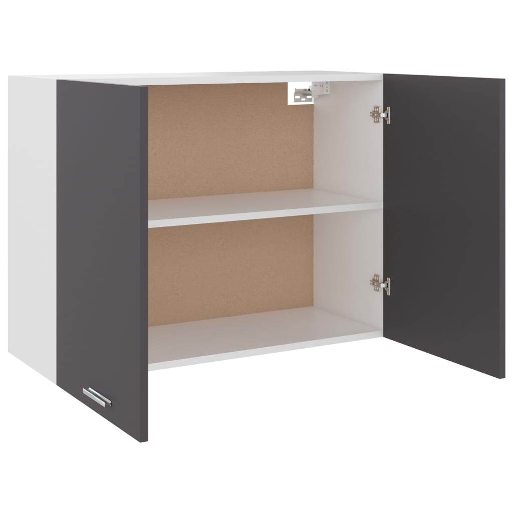801278 vidaXL Hanging Cabinet Grey 80x31x60 cm Chipboard