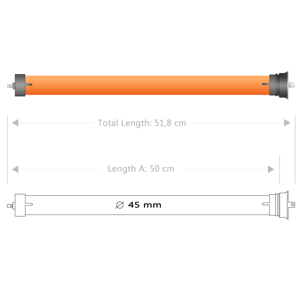 vidaXL Rörmótor 2 stk 30 Nm