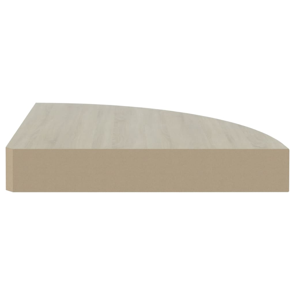 vidaXL Vegghengdar Hornhillur 4 stk. Eik og Hvítt 35x35x3,8 cm MDF