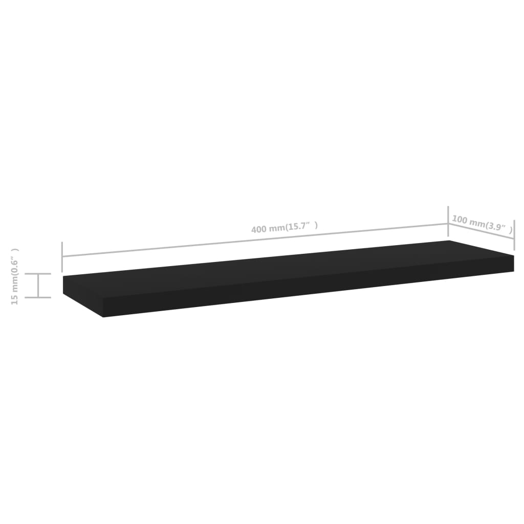 805125 vidaXL Bookshelf Boards 8 pcs Black 40x10x1,5 cm Chipboard