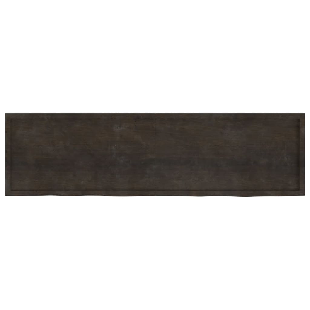 vidaXL Baðherbergisborðplata Brúnn 220x60x(2-6)cm Meðhöndlaður Viður