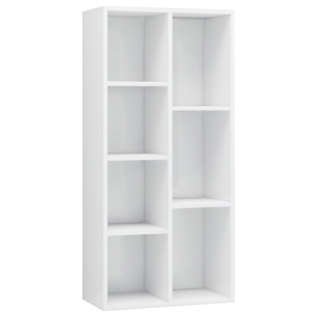 801113 vidaXL Book Cabinet High Gloss White 50x25x106 cm Chipboard