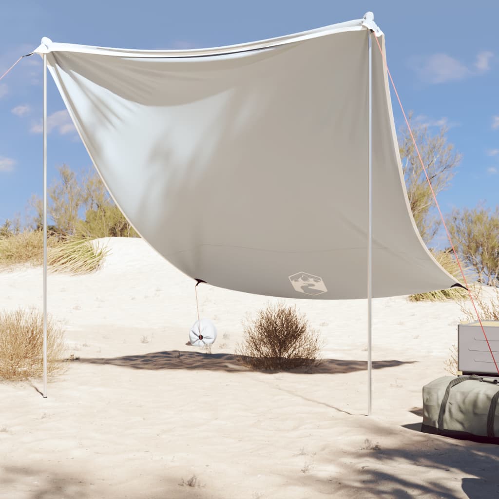 vidaXL Strandtjaldhiminn með Sandfestingum Grár 214x236 cm