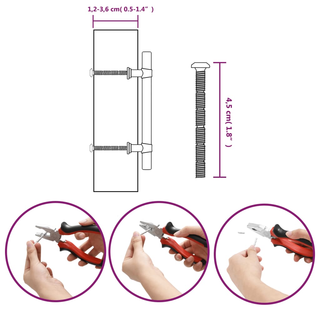 vidaXL Skápur Handföng 20 stk Silfurlituð 96 mm Ryðfrítt stál