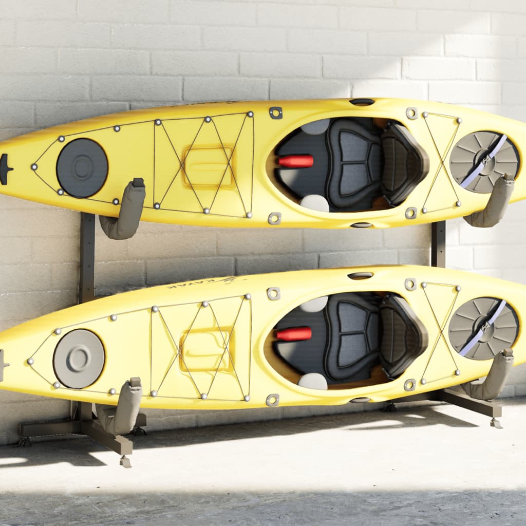 vidaXL Kayak Geymsla Rekki fyrir 2 Kayak 250x57x127,5 cm Stál