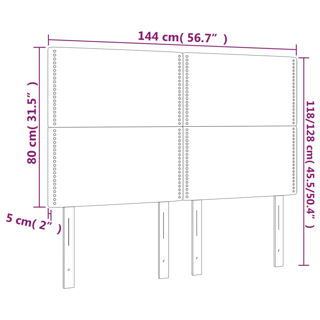 vidaXL Höfðagaflar 4 stk. 72x5x78/88 cm Mógrátt Efni