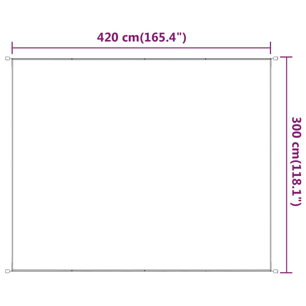 vidaXL Lóðrétt Sóltjald Ljósgrænt 300x420 cm Oxfordefni