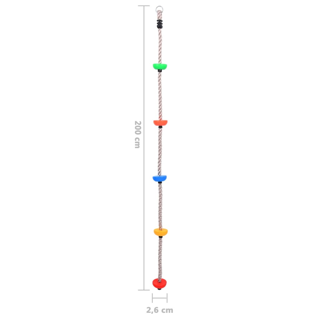 vidaXL Klifurreipi með Pöllum 200 cm