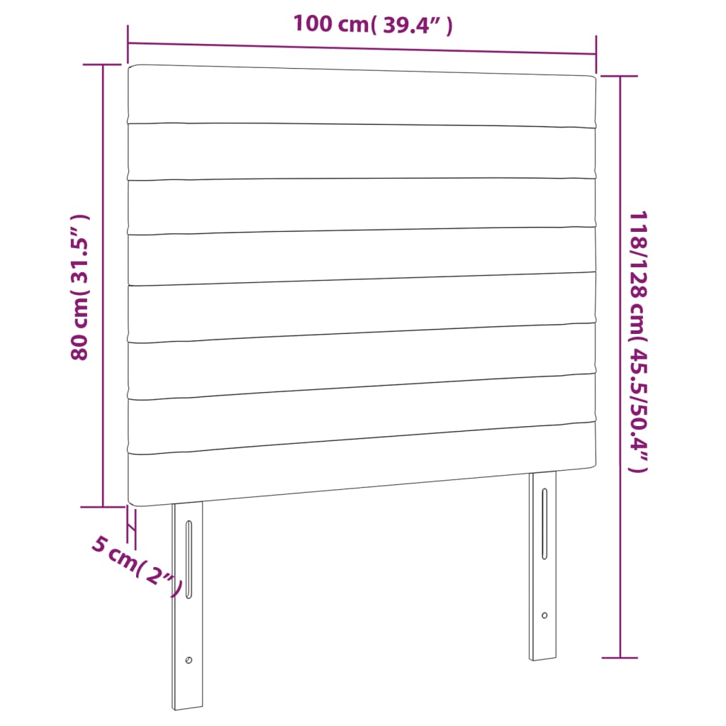 vidaXL Höfðagaflar 2 stk. 100x5x78/88 cm Svart Efni