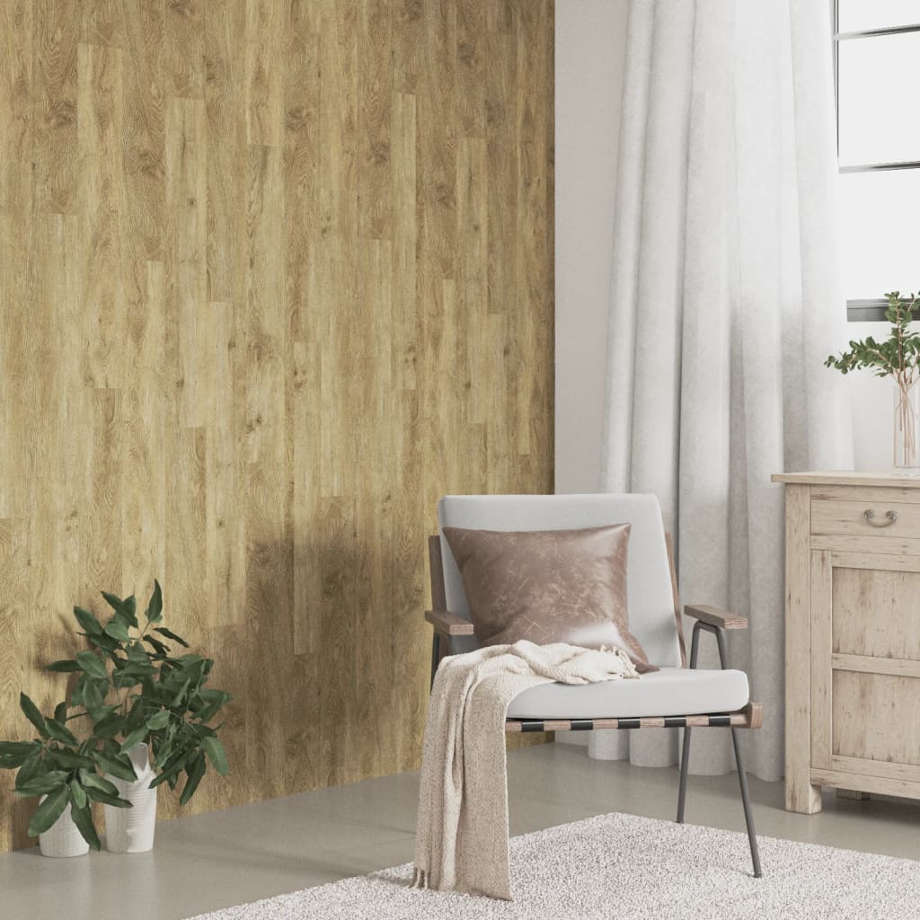 vidaXL Veggplötur Wood Look Brown PVC 4,12 m²