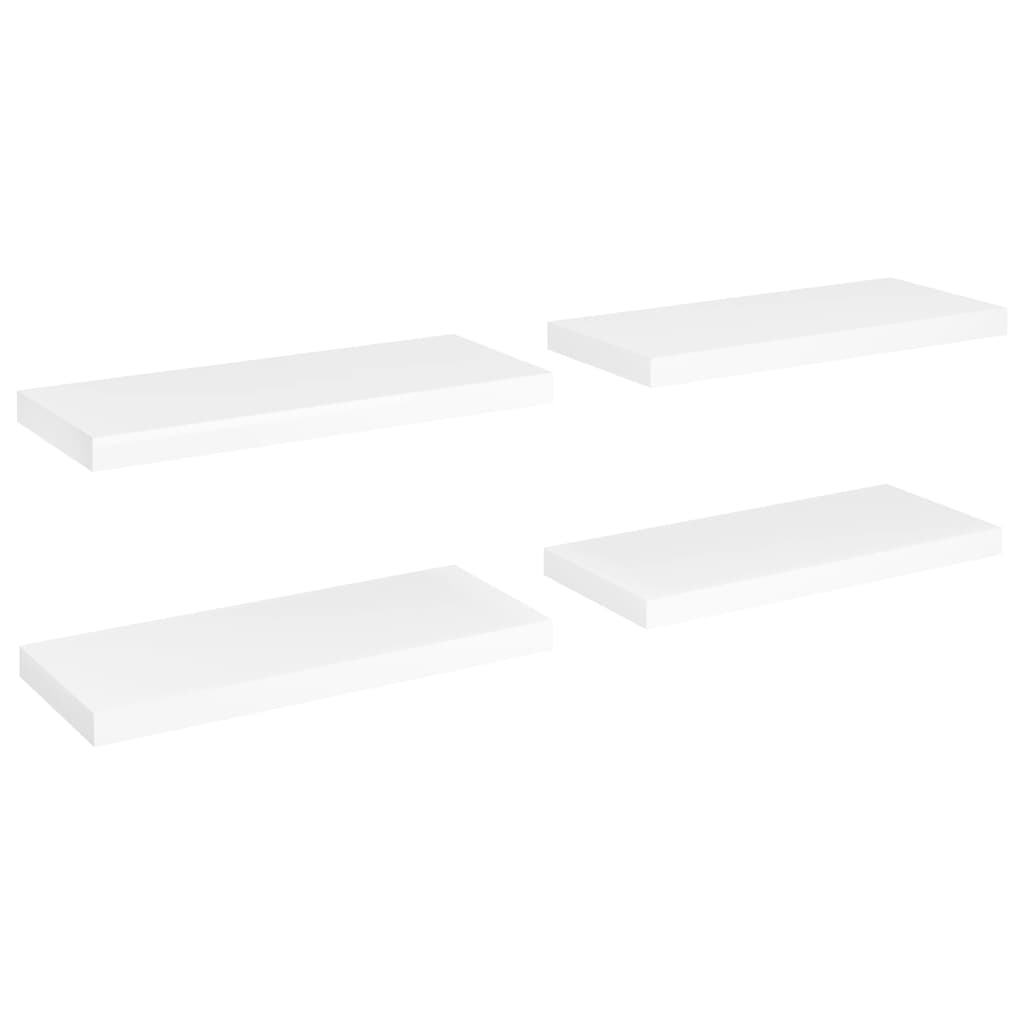 vidaXL Vegghengdar Hillur 4 stk. Hvítar 60x23,5x3,8 cm MDF