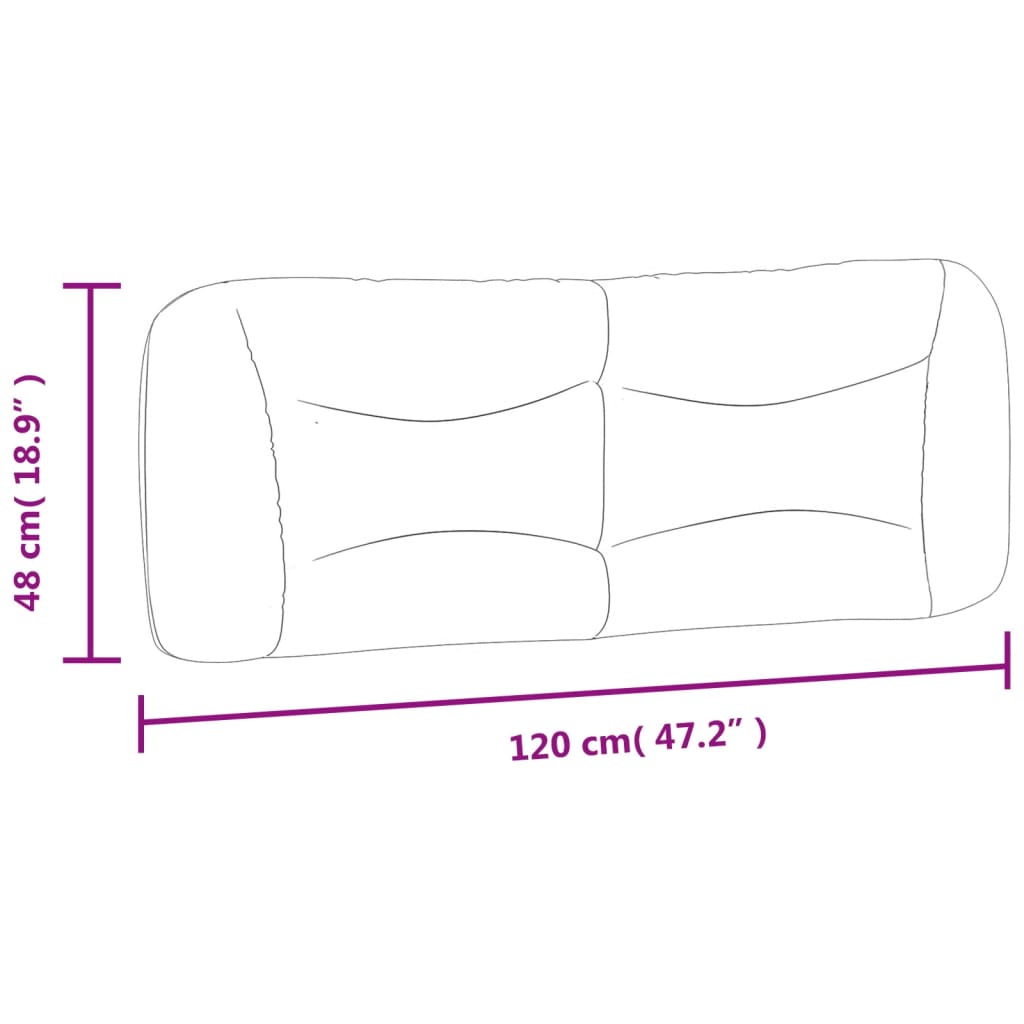 vidaXL Höfðagaflspúði Rjómahvítur 120 cm Efni