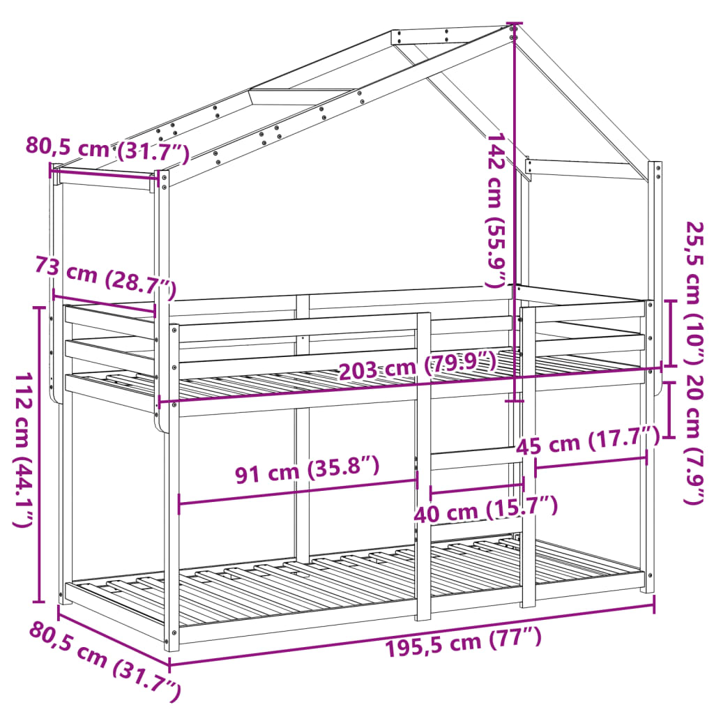 vidaXL Koja án Dýnu Vaxbrún 75x190 cm Gegnheil Fura