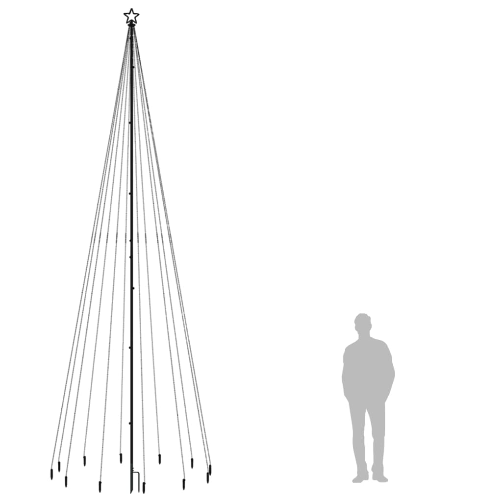 vidaXL Jólatré með Jarðfestingum 732 Blá LED Ljós 500 cm