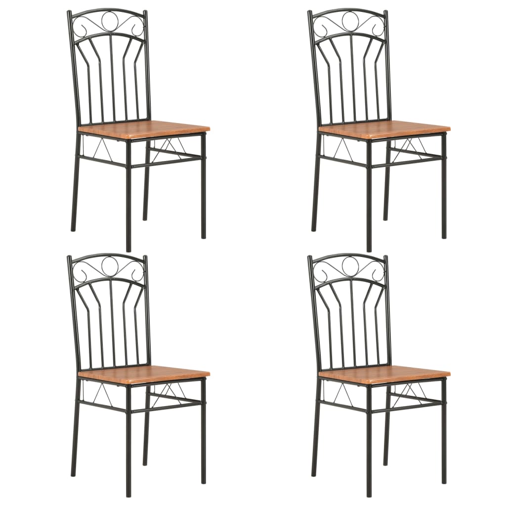 281398 vidaXL Dining Chairs 4 pcs Brown MDF