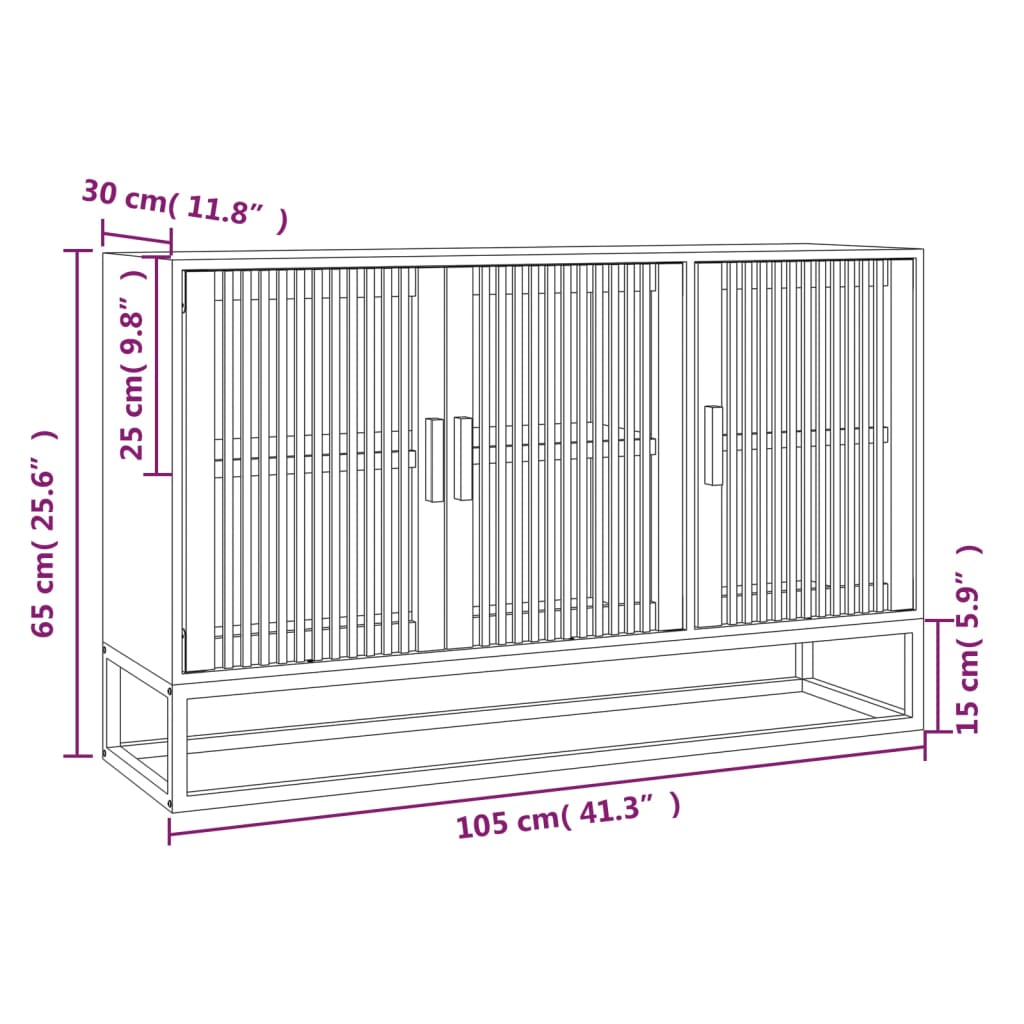 vidaXL Skenkur Svartur 105x30x65 cm Samsettur Viður