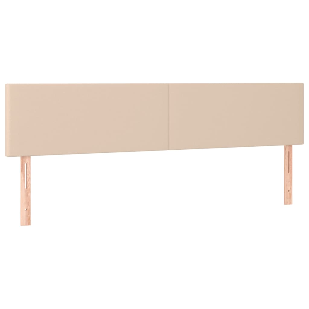 vidaXL LED Höfðagafl 160x5x78/88 cm Cappuccino-brúnt Leðurlíki