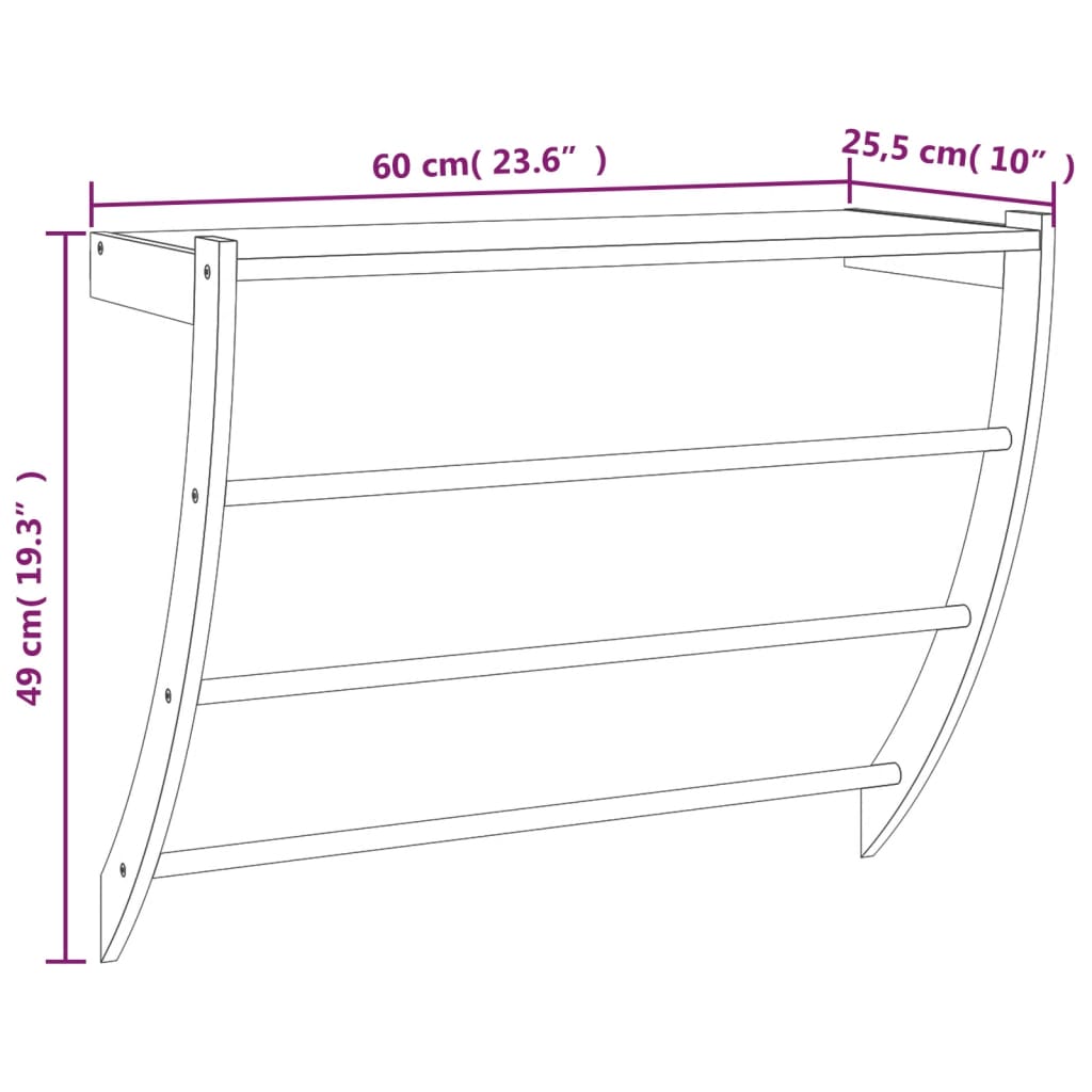 vidaXL Skógrind 60x25,5x49 cm Gegnheill Viður Valhnota