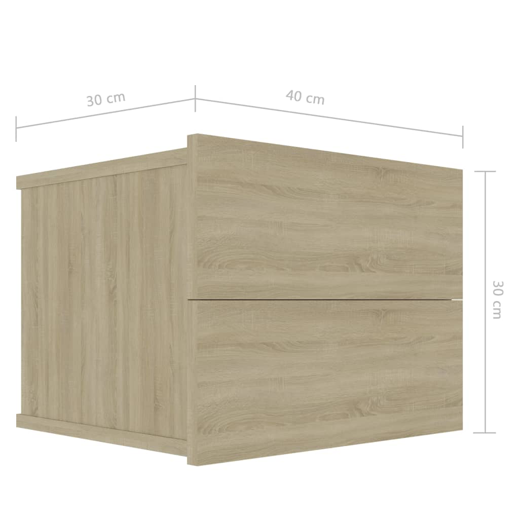 801060 vidaXL Bedside Cabinets 2 pcs Sonoma Oak 40x30x30 cm Chipboard
