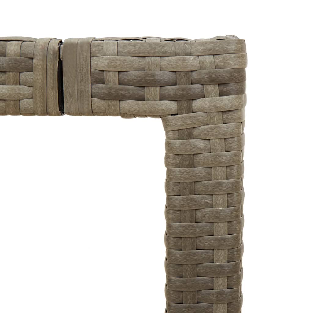 vidaXL Garðborð með Glerplötu Grátt 150x90x75 cm Pólýrattan