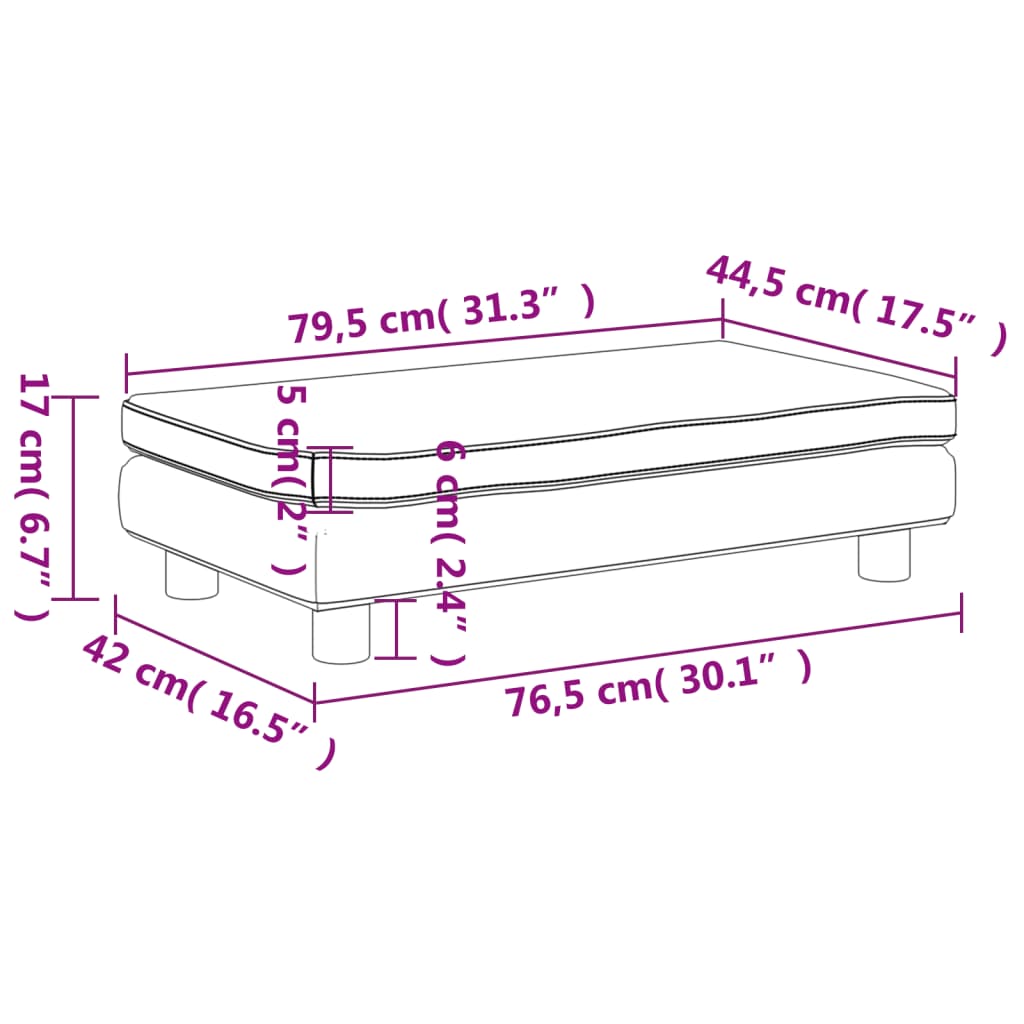 vidaXL Barnasófi með Fótskemli Blár 100x50x30 cm Flauel