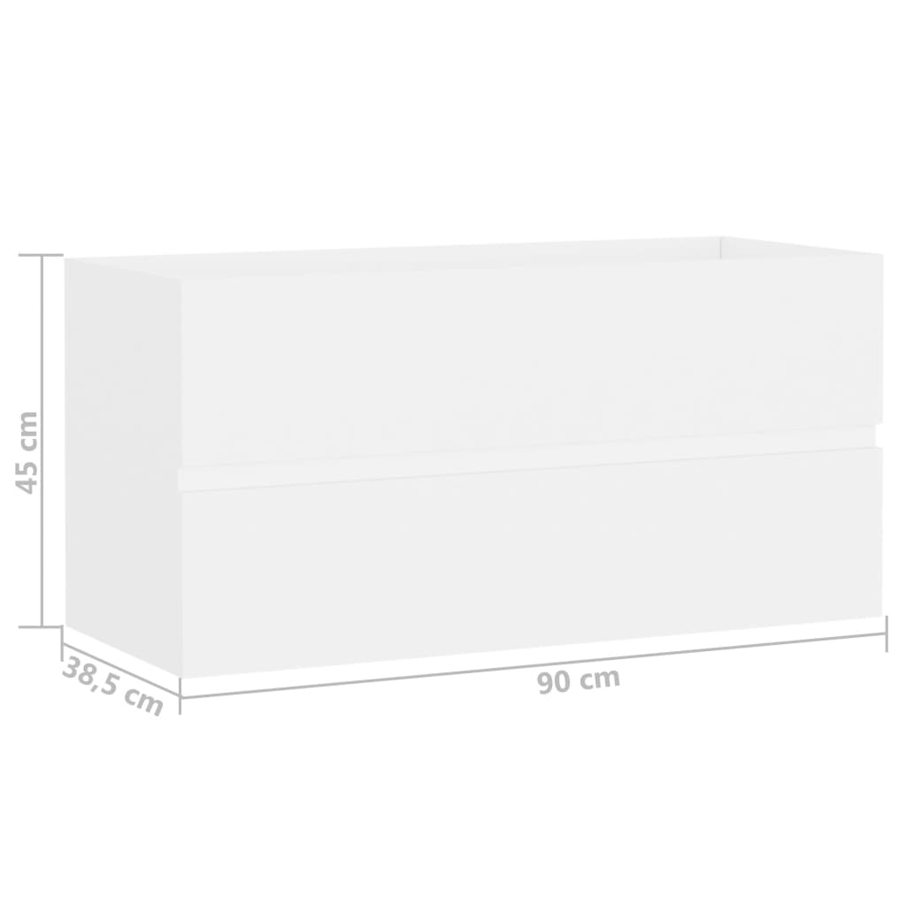 804755 vidaXL Sink Cabinet White 90x38,5x45 cm Chipboard