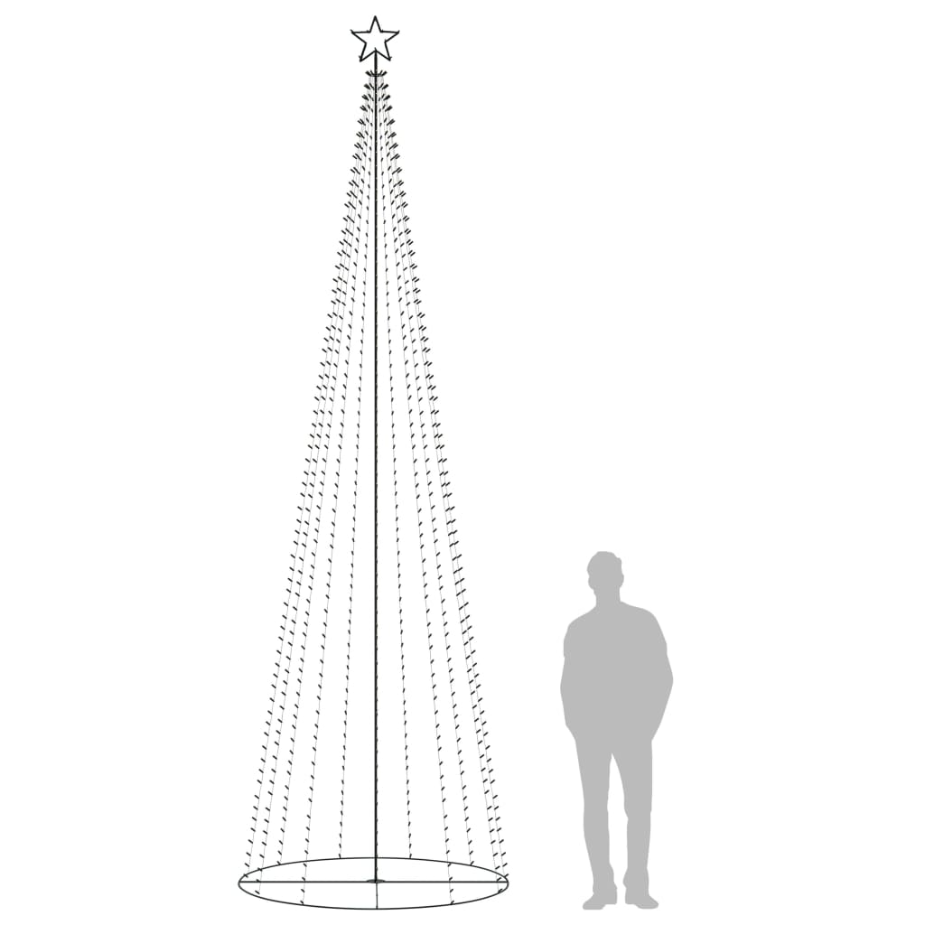 vidaXL Jólaljósakeila 752 Ljósa Marglituð LED Skreyting 160x500 cm