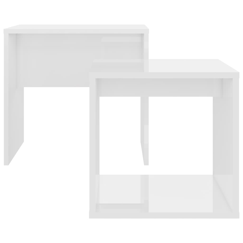 802891 vidaXL Coffee Table Set High Gloss White 48x30x45 cm Chipboard