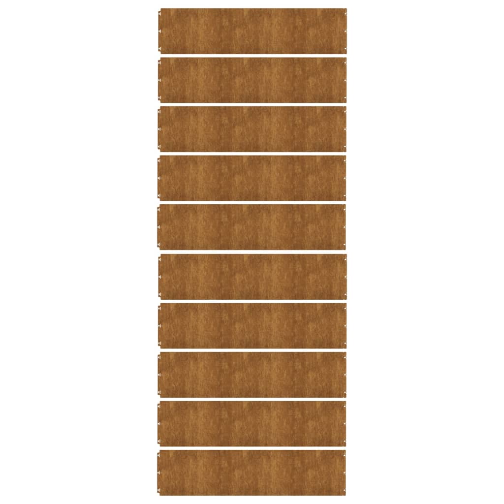 vidaXL Garðkantar 10 stk. 25x103 cm Sveigjanlegt Corten-stál