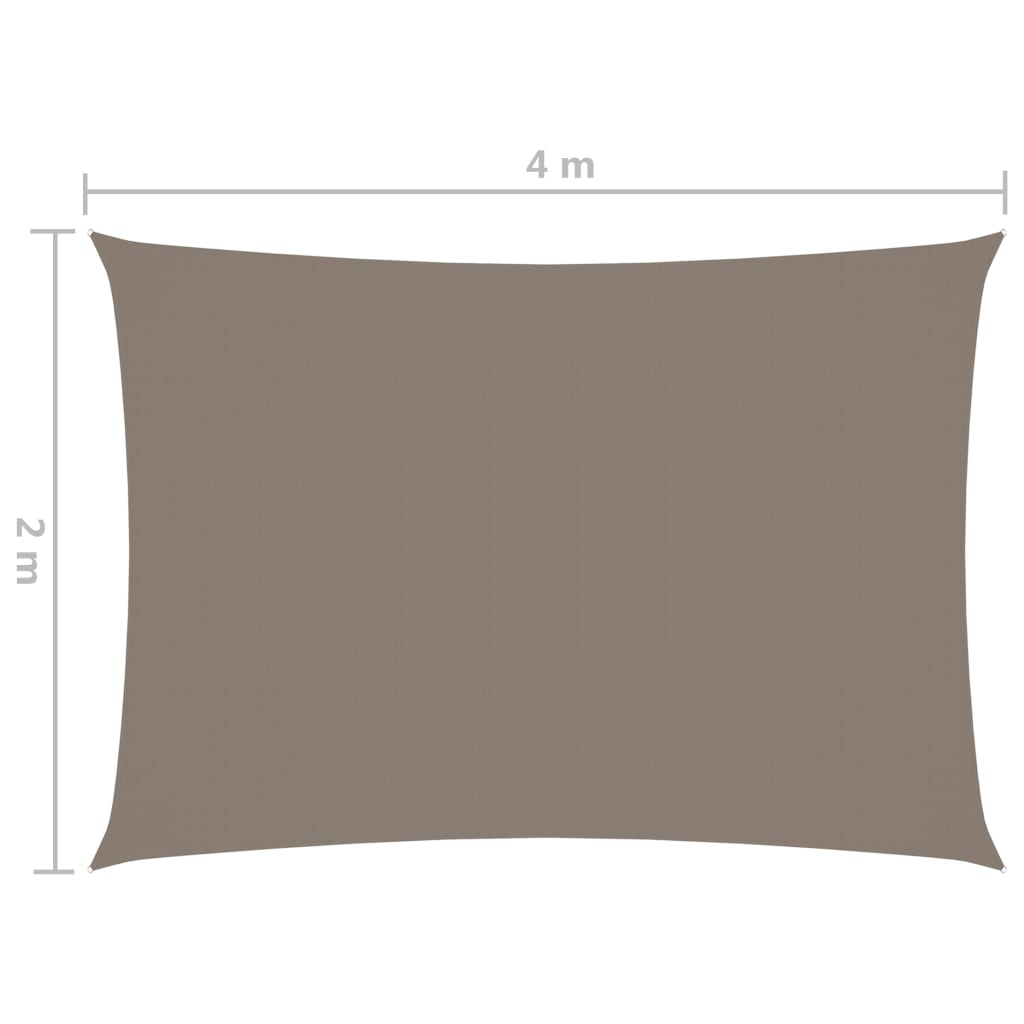 135422 vidaXL Sunshade Sail Oxford Fabric Rectangular 2x4 m Taupe