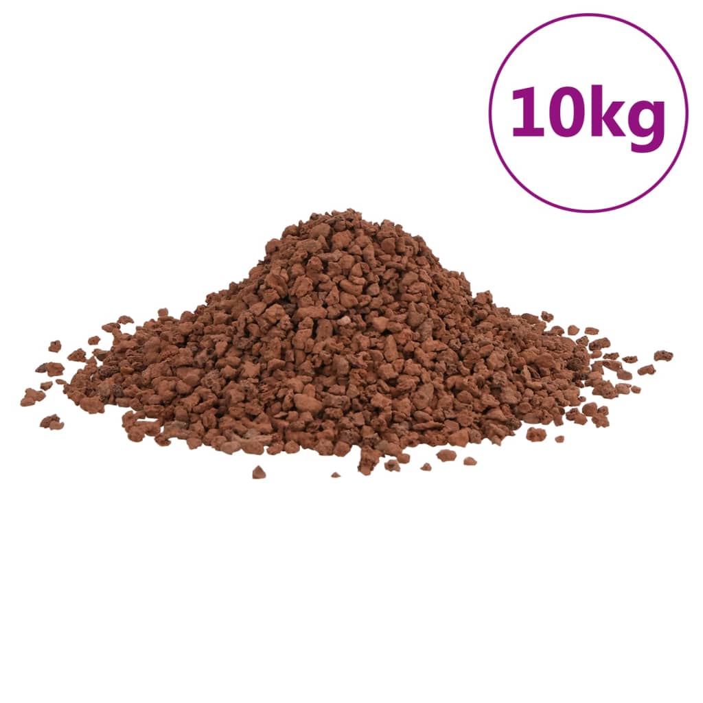 vidaXL Eldfjallabjörg 10 kg Rauður 5-8 mm