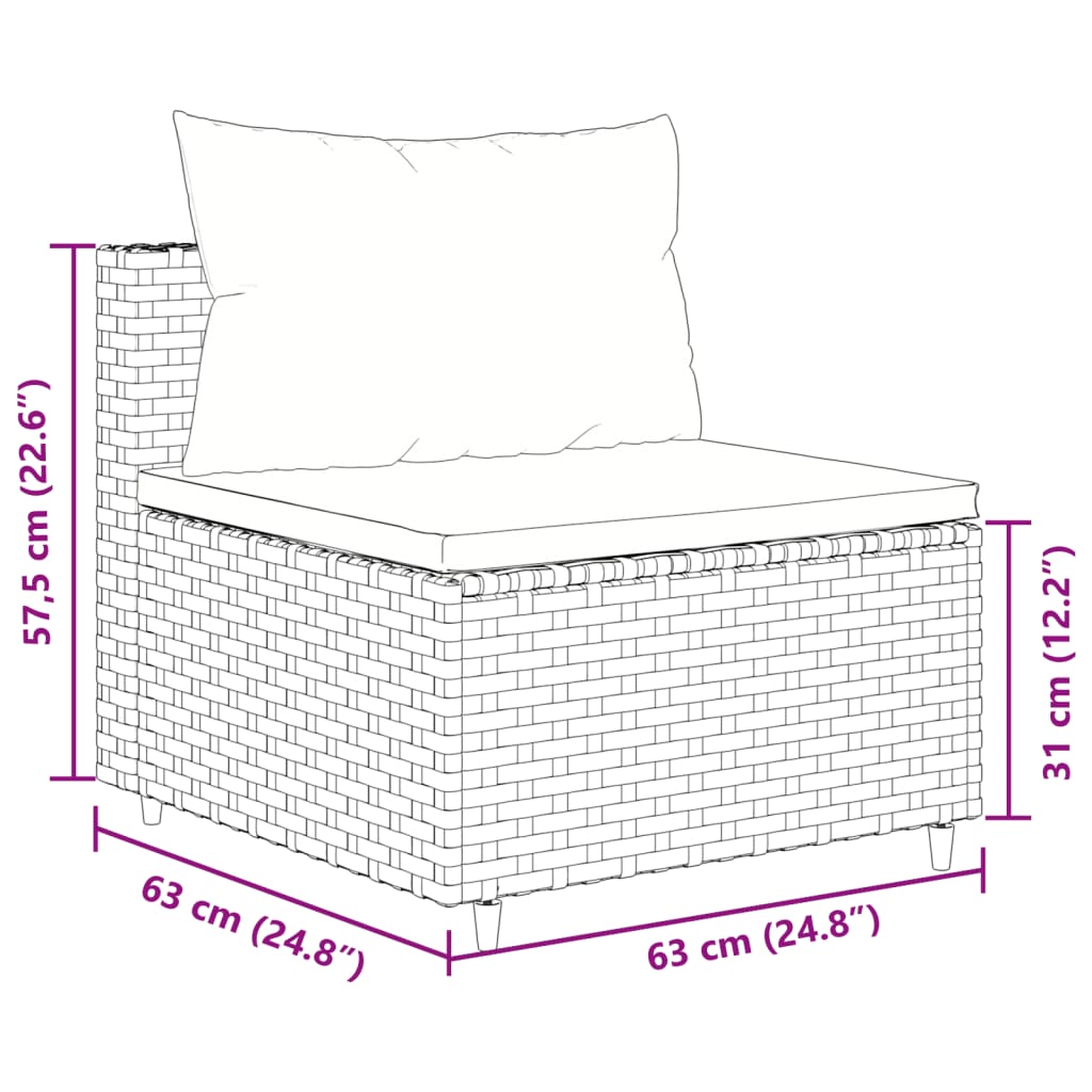 vidaXL 11 Hluta Garðsófasett með Sessum Grár Pólýrattan