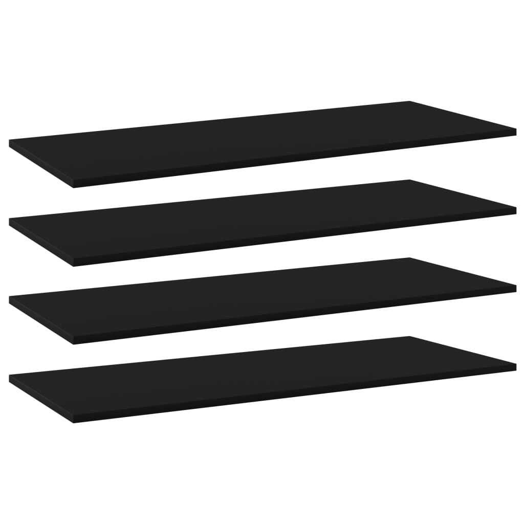805411 vidaXL Bookshelf Boards 4 pcs Black 100x40x1,5 cm Chipboard
