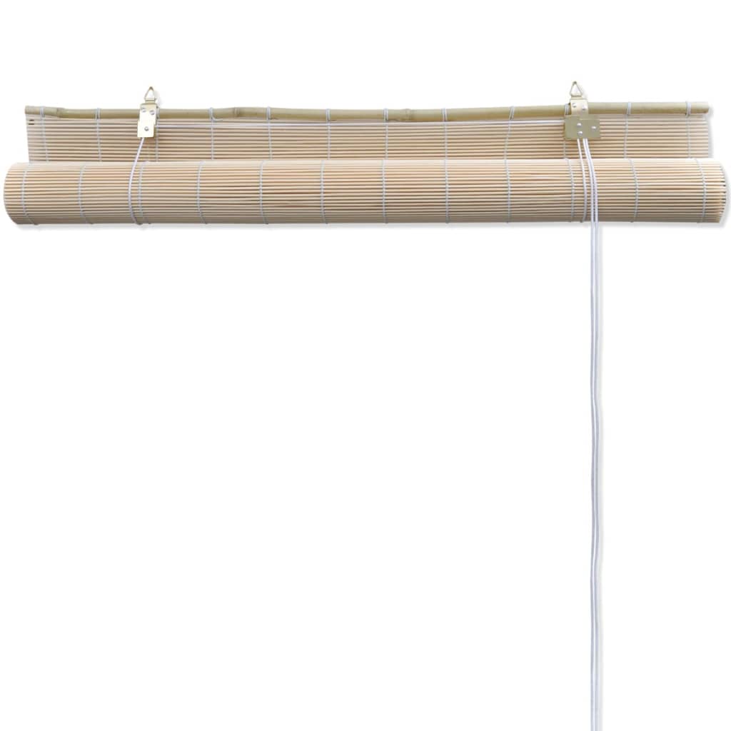 vidaXL náttúruleg bambus rúllugardínur 2 stk 120x160 cm