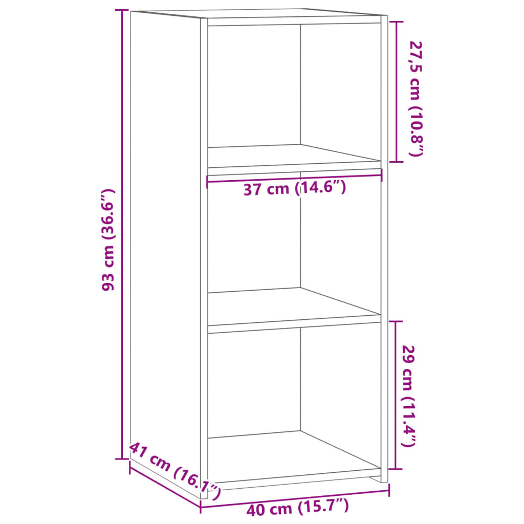 vidaXL Skenkur Svartur 40x41x93 cm Samsettur Viður